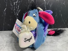 CUTE Disney Store SUGAR PLUM FAIRY EEYORE 7  Vintage Christmas Bean Bag Plush