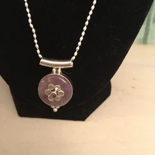 Amethyst Sterling Silver Slide Pendant Necklace