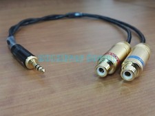 1x 3.5mm stereo To 2 RCA Female Audio Cable aux extension Pure Copper