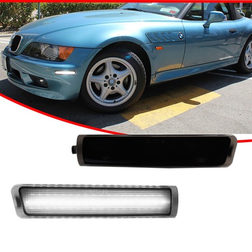 Smoked White LED Front Side Marker Lights For 1996-2002 BMW Z3 M Coupe Roadster - Picture 2 of 11