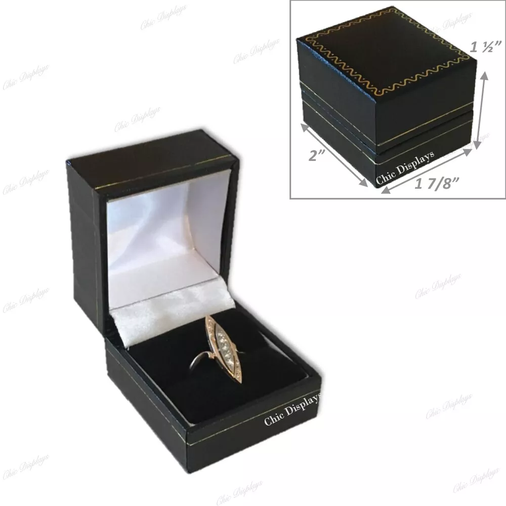 boxdisplays 1 x Antique Style Green Leatherette Ring Box (AQ-1RGN) Ring  Holder Box : Amazon.co.uk: Fashion