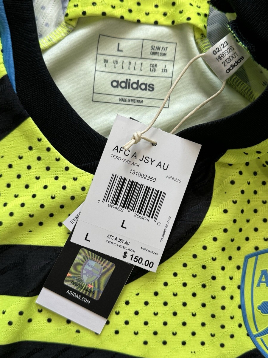 2023/24 Arsenal Authentic Away UCL Jersey #8 ODEGAARD Large Adidas