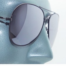 Aviator Metal Black Frame Sunglasses Sun Shades Pilot Captain