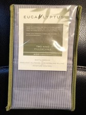 New Eucalyptus 100 Tencel Lyocell 400 TC King Pillowcases Mint Silver Stripe
