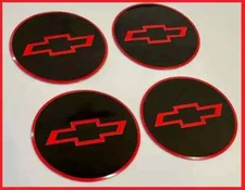 Emblem Badge RALLY WHEEL CENTER HUB CAPS 65mm  RED/BLACK C-1500 Truck 90-96