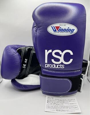 Winning x RSC Boxing Gloves 14oz Purple Black White Double Winning x RSC Boxing Gloves 14oz Purple Black White Double