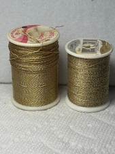 Talon and american thread metallic thread 2 partial spools gold