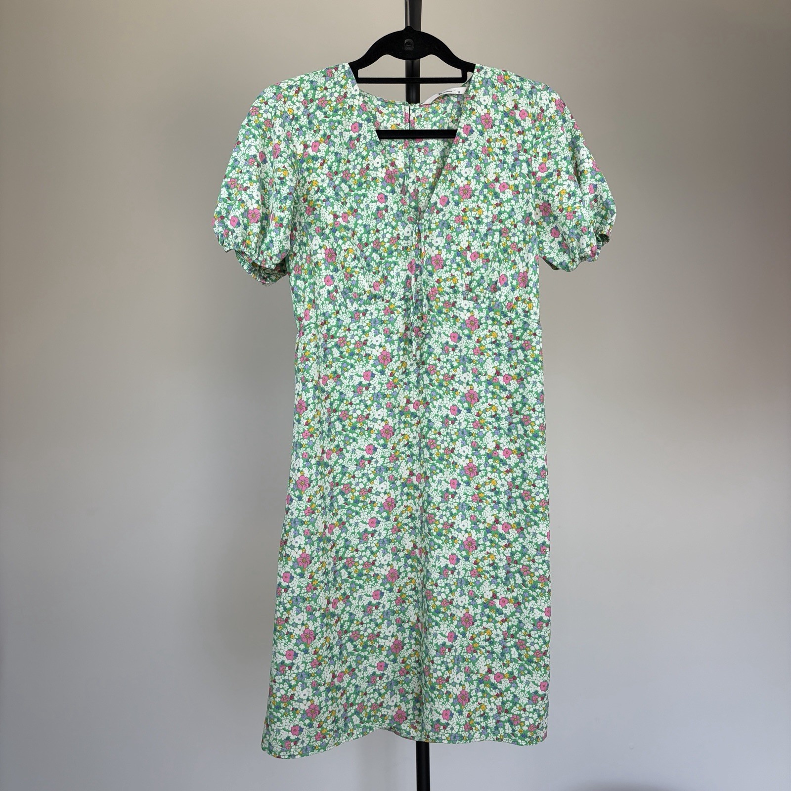 Tu Women's Green Floral Ditsy Short Sleeve Summer Dress Size UK 12