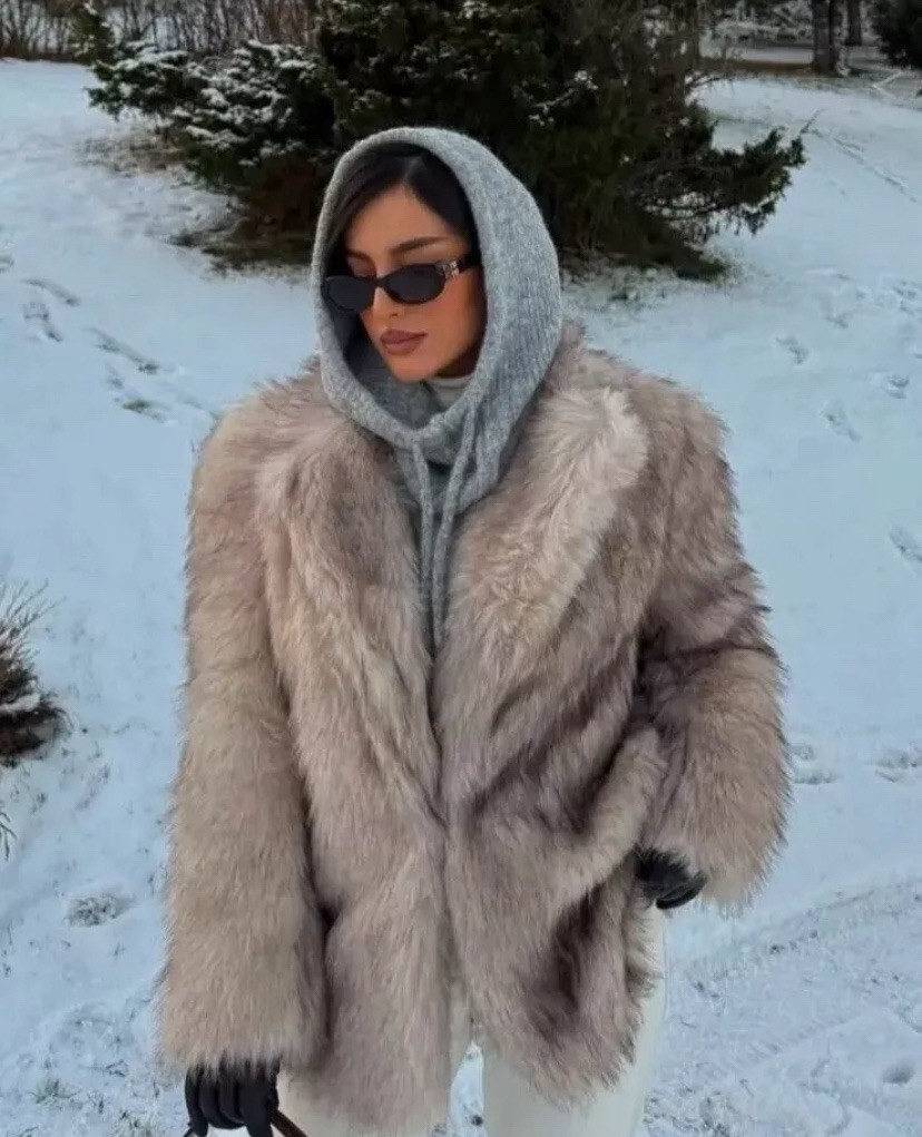 ALTRA ZARA CAPPOTTO PELLICCIA SINTETICA RISVOLTO COLLETTO TASCHE ECRÙ NUOVO FW24 25 TAGLIA XS REF 9941 870