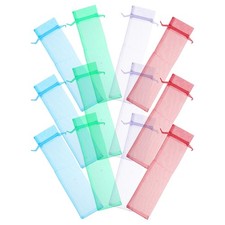 Reusable Organza Folding Fan Sleeve Cover Handheld Fan Holder for Storage