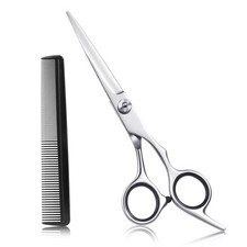 Hair Cutting Scissors, 6.5" Stainless Steel Barber Haircut Shears for Silver