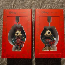 Disney X Baublebar Mickey and Minnie Set Wreath Bag/purse Charm NIB Christmas