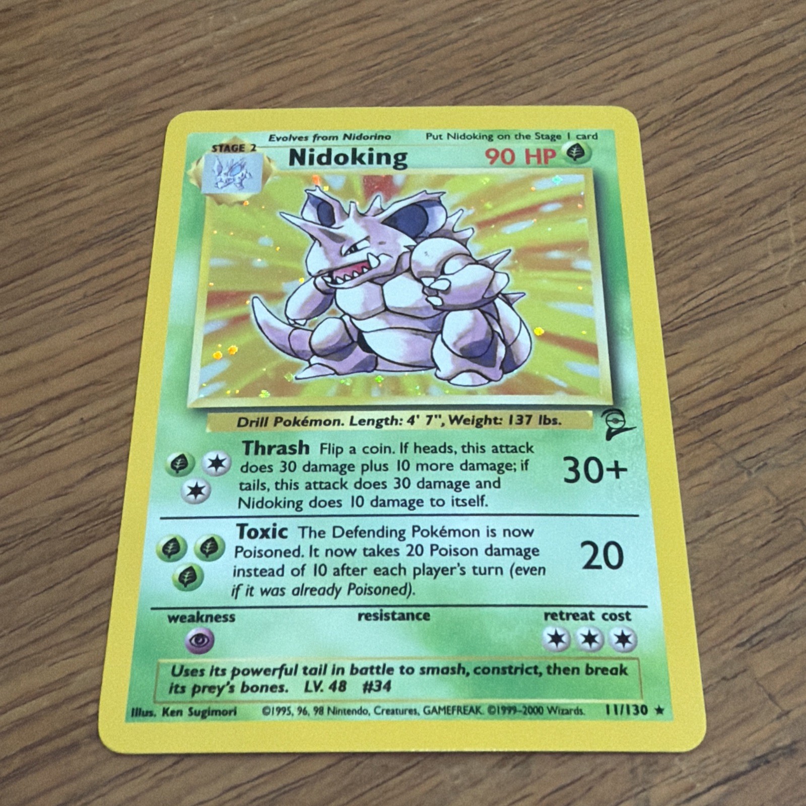 Nidoking - 11/130 - Pokemon Base Set 2 Holo Rare Card WOTC LP