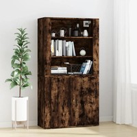 Highboard RäUchereiche Holzwerkstoff - Wohnzimmerschrank Mit TüRen