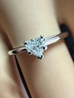 Heart Shape Diamond Wedding Engagement Stack Ring 14K White Gold G VS Diamond — photo 2