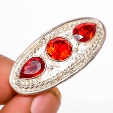 Garnet Gemstone 925 Silver Plated Ring s.6.5 TR7508-2045