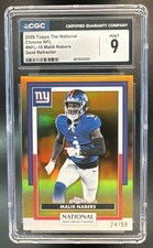 2026 Topps Chrome National NSCC Malik Nabers #NFL-16 NFL Gold 24/50 CGC 9