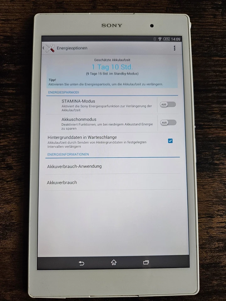 Sony Tablet Xperia Z3 Compact 16GB, Wi-Fi, 8 Zoll - Weiß - Bild 2 von 4