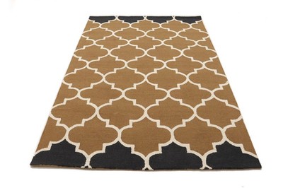 Caramel Brown Trellis Design 5X8 Hand-Tufted Modern Rug Entryway Decor Carpet
