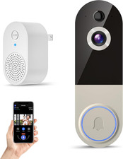 Wireless Doorbell Camera with Rechargeable Battery, 1080P Resolution, 2-Way Audi