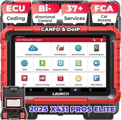 2025LAUNCH X431 Pro Elite V+ PRO5 OBD2 Scanner Car Diagnostic Scanner Key Coding