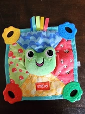 Nuby Teething Blankie Baby Teether Frog Squeaker Crinkle Infant Toy Lovey