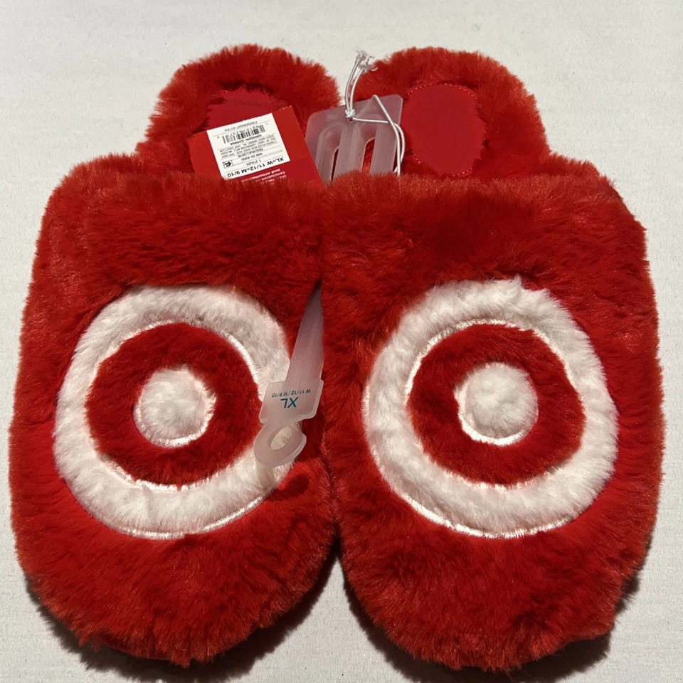 Zapatillas Target Hombres 9 Mujeres 11 Sin Cordones Mules Zueco Pisos Rojo Blanco Logo Vacaciones Foto 2 de 4