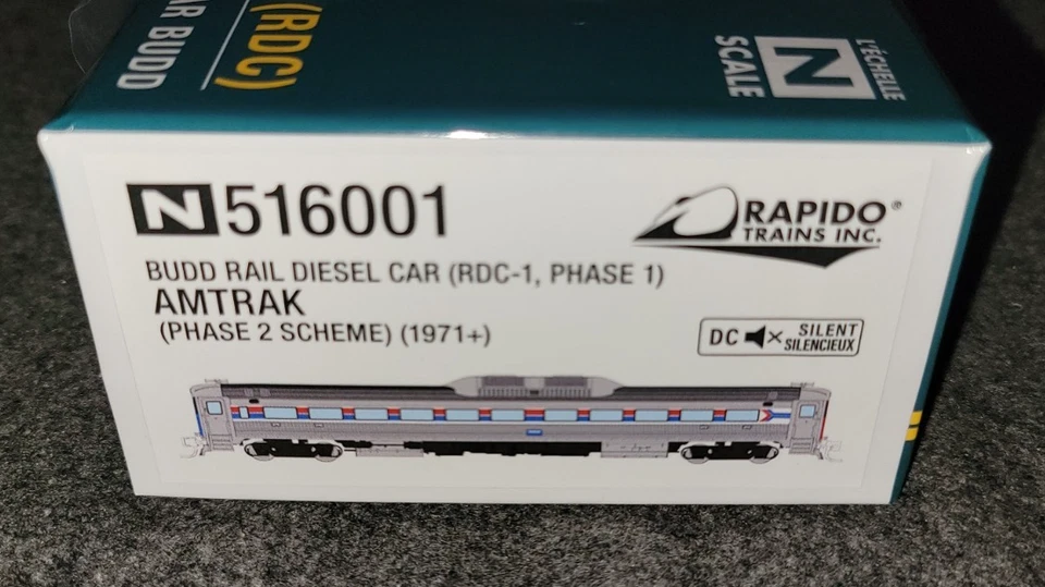 Rapido N Scale Amtrak Phase 1 Scheme Budd RDC-1 DC/Silent - Image 2 of 2