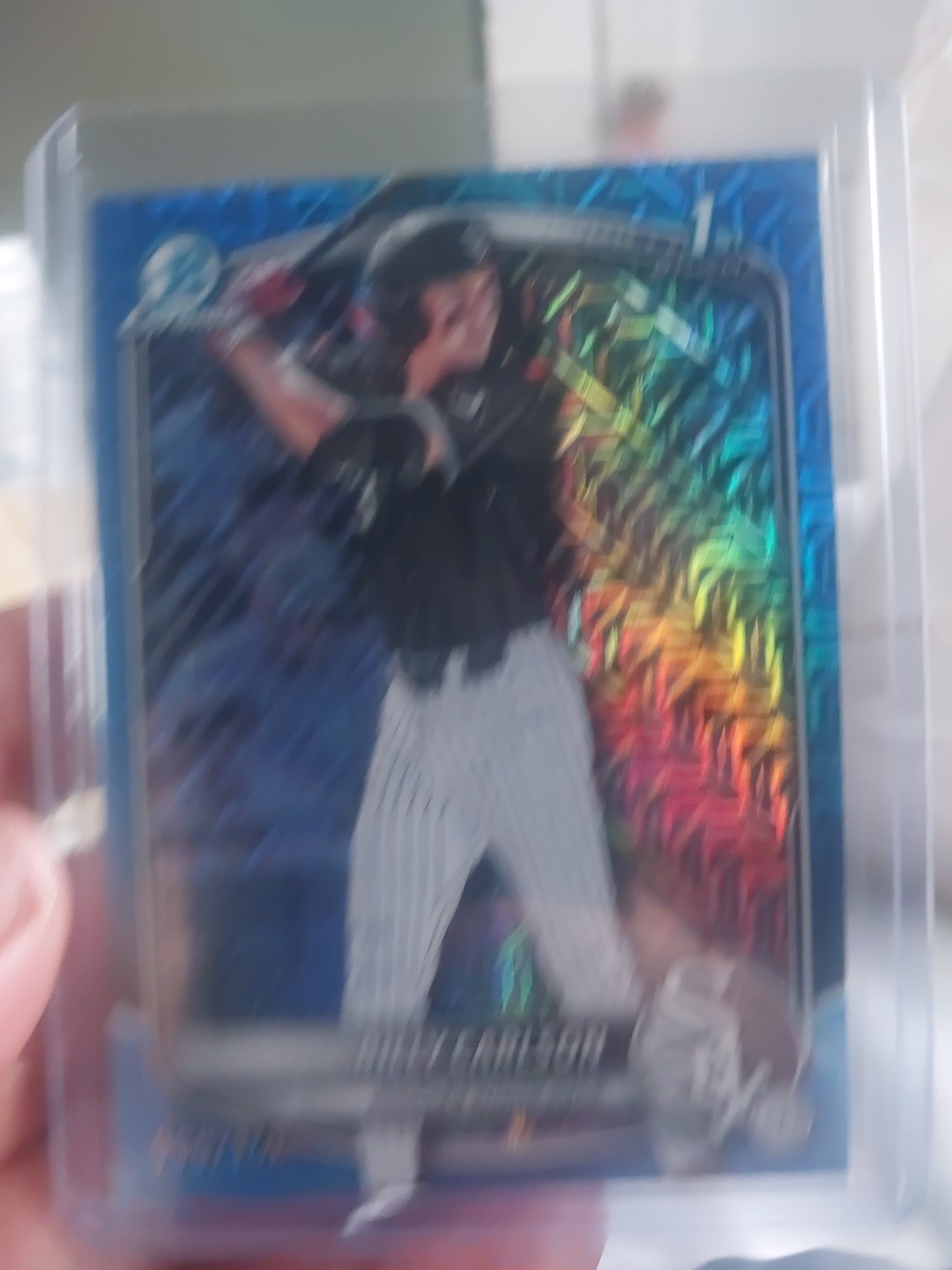 2025 Bowman Draft Billy Carlson Chrome Blue Mojo Refractor 1st /150 - White Sox