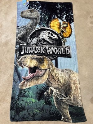 NEW, JURASSIC WORLD DINOSAUR LIGHTWEIGHT BEACH TOWEL - 100% COTTON - 30'' X 60''