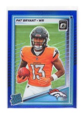 2025 Panini Donruss Optic Pat Bryant Rated Rookie Blue Hyper Prizm #215 Broncos