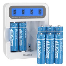 Kratax New AA Rechargeable Lithium Batteries 8 Count 1.5V Lithium ion Recharg...