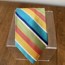 Altea Milano Mens Repp Tie 100 Silk Striped Necktie Made In Italy Colorful