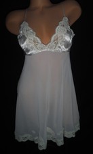 VICTORIAS SECRET VNT 98 New Elegant Chiffon Babydoll Lingerie Embroidered Lace L