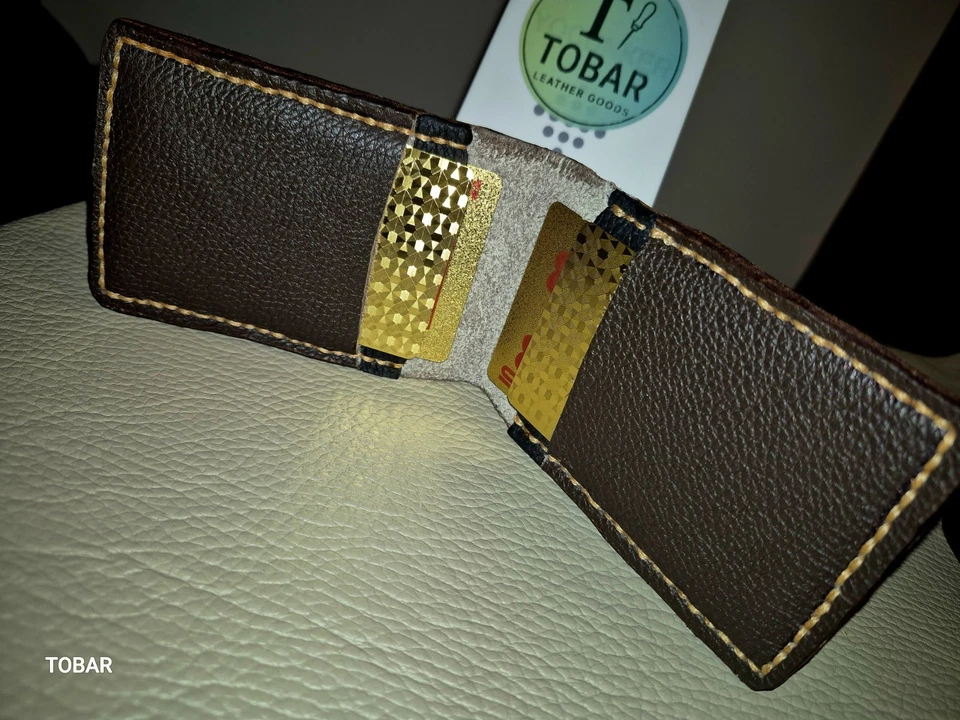  Leather Bifold Wallet for Men Minimalist Rustic card holder Handmade+12cardspac - Image 4 of 4