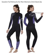 Seaskin Full Wetsuits for Women, 3mm Back Zip, Size XXL