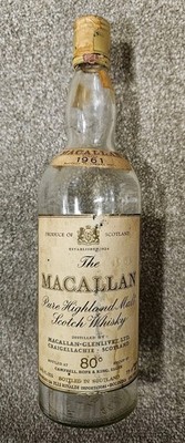 Seltene Macallan 1961 leere Whiskyflasche   