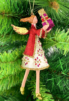 Baumschmuck Engel In Einem WunderschöNen Kleid Mit Glitzer Und Geschenken 15Cm