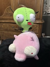 INVADER ZIM Gir w/ Piggy  Hook and Loop  Plush Set Tags Attached 
