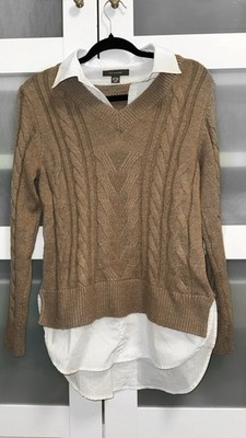 Pullover Mit Eingenähtem Bluseneinsatz Damen