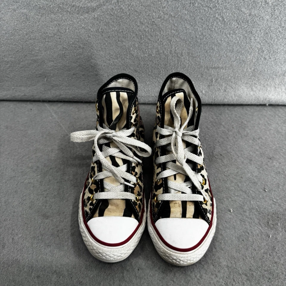 Zapatos Converse Niñas Talla 13 Chuck Taylor All Star Top Alto Estampado Guepardo Marrón Foto 3 de 4