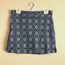 Rafaella Skort Small Blue Geometric Short Pull On Stretchy Athleisure Waist 32