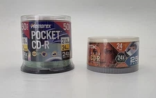 LOT of Sealed MEMOREX (50 count) & TDK (25 count) Pocket CD-R Discs Sealed