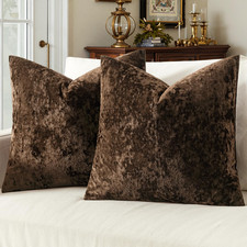 Velvet Throw Pillow Covers Set of 2, Soft Neutral Decorative Pillow Cases with L