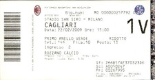 Serie A Milan vs Cagliari 2009 San Siro Football Italy Stadium Ticket