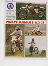 PUBBLICITA'  TEST MOTO CIMATTI KAIMAN S.R.X 21 1978 MOTOITALIANE ENDURO EPOCA