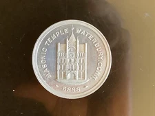 1888 Masonic Temple Waterbury Conn. Aluminum Medal 40mm. R-6