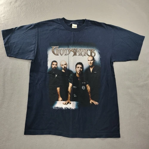Vtg Godsmack 2000 Tour Metal Rock Concert Blue T-Shirt Mens 2000s vintage concert t-shirt, vintage, size L, single stitch, B+ condition