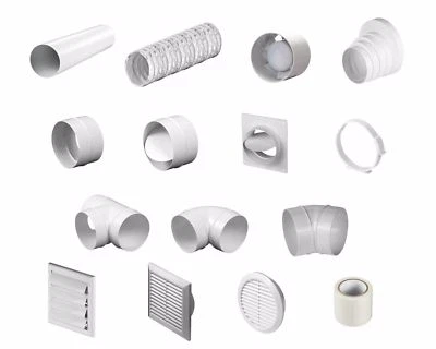 AWENTA Bogen Verbinder Lüftungszubehör Rundrohrsystem Lüfter Belüftung Kunststoff PVC