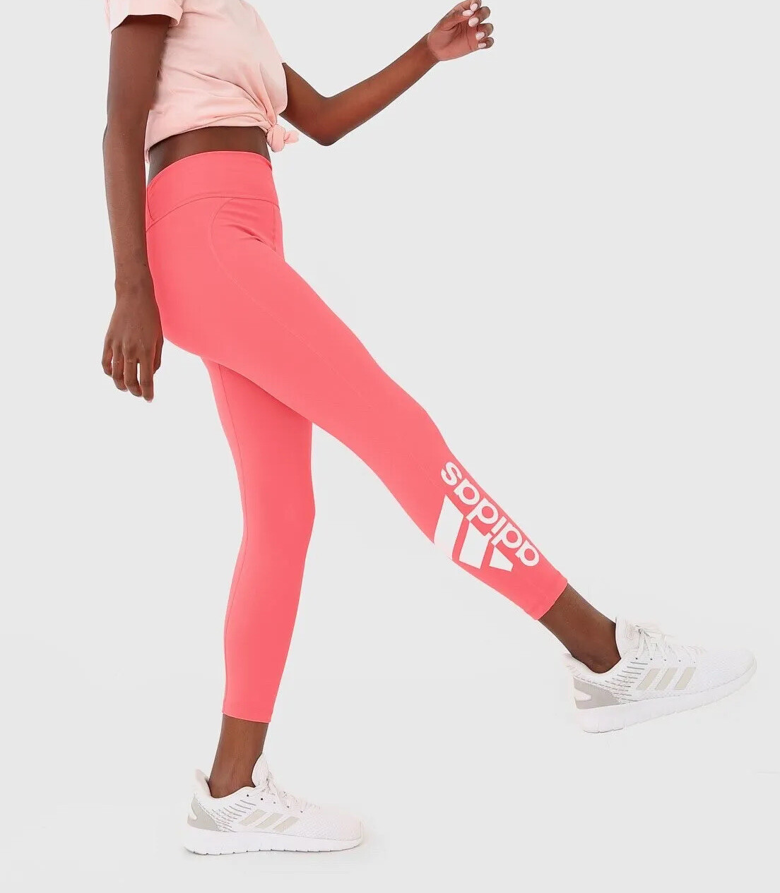 Adidas Cir Bos 7/8 Женские леггинсы большого размера L Неоново-розовые брюки #282